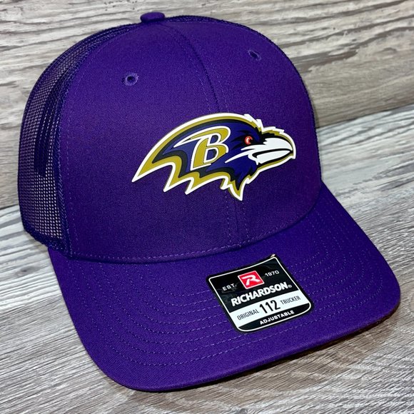 Baltimore Ravens 3D Patch Snapback Trucker Hat- Purple - Picture 3 of 4